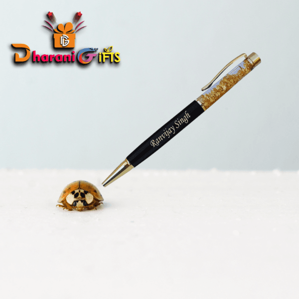 Metal black and Gold flakes pen