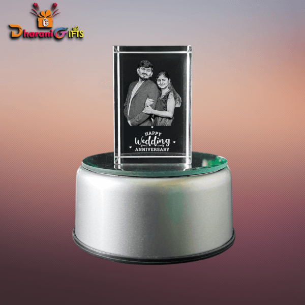 Custom 3D crystal frame with engraved photo and personalized design- Personalized 3D crystal photo frame with laser-etched image"