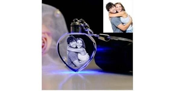 2D Heart Shape Crystal Keychain - Image 3