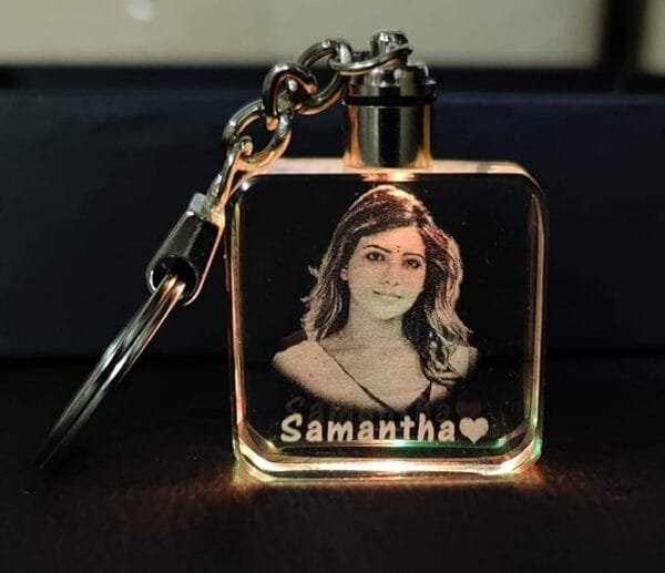 2D Square Shape Crystal keychain