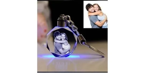 Custom 3D crystal frame with engraved photo and personalized design- Personalized 3D crystal photo frame with laser-etched image"