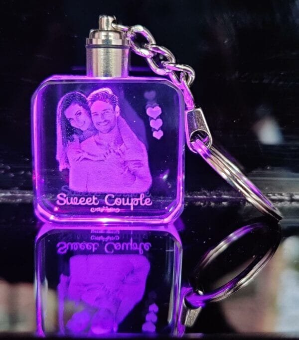2D Square Shape Crystal keychain - Image 3