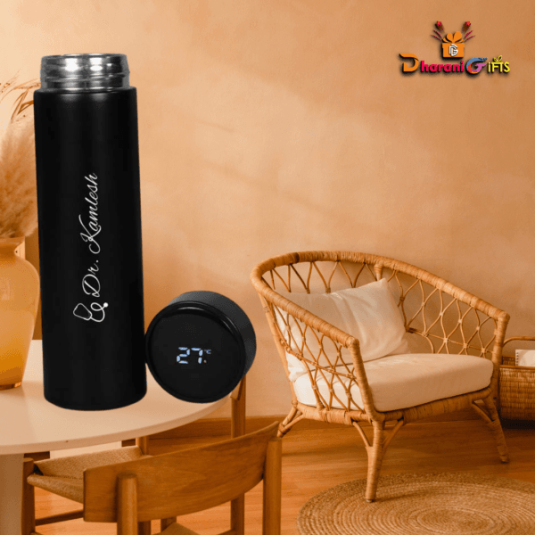 "Personalized temperature bottle with custom name and logo print, stainless steel design" "Custom logo print temperature bottle with double-wall insulation, hot and cold beverage "Personalized stainless steel bottle with name or logo engraving for hot and cold drinks" "Custom insulated temperature bottle with logo and name print, perfect for branding and gifts" "Personalized water bottle with custom name or company logo print, keeps drinks hot or cold"